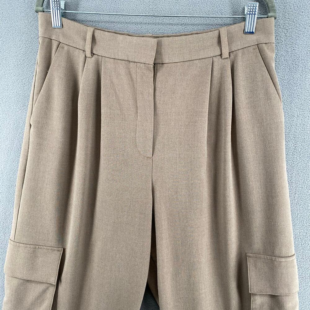 Abercrombie Fitch Sloane High Rise Tailored Wide Leg Pant Womens 12 Tan Cargo - Picture 3 of 13